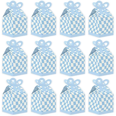 Big Dot Of Happiness Blue Checkered Party - Square Favor Gift Boxes - Bow Boxes - Set Of 12 5 Big Dot Of Happiness Blue Checkered Party - Square Favor Gift Boxes - Bow Boxes - Set Of 12 - Image 3