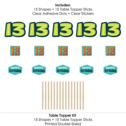 Big Dot Of Happiness Boy 13th Birthday - Official Teenager Birthday Party Centerpiece Sticks - Table Toppers - Set Of 15 -Party Planers Store GUEST a1614269 fdfa 4114 832b 2a0366c60e2c