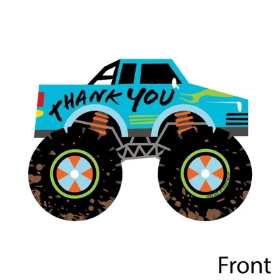 Big Dot Of Happiness Smash And Crash - Monster Truck - Shaped Thank You Cards - Boy Birthday Party Thank You Note Cards With Envelopes - Set Of 12 4 Big Dot Of Happiness Smash And Crash - Monster Truck - Shaped Thank You Cards - Boy Birthday Party Thank You Note Cards With Envelopes - Set Of 12 - Image 2