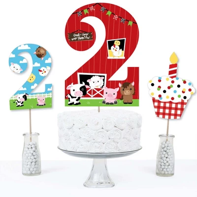 Big Dot Of Happiness 2nd Birthday Farm Animals - Barnyard Second Birthday Party Centerpiece Sticks - Table Toppers - Set Of 15 4 Big Dot Of Happiness 2nd Birthday Farm Animals - Barnyard Second Birthday Party Centerpiece Sticks - Table Toppers - Set Of 15 - Image 2