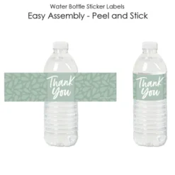 Big Dot Of Happiness Sage Green Elegantly Simple - Guest Party Favors Water Bottle Sticker Labels - Set Of 20