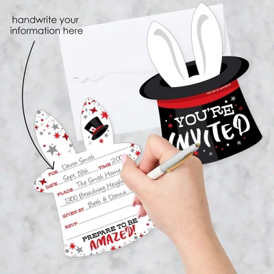 Big Dot Of Happiness Ta-Da, Magic Show - Shaped Fill-In Invitations - Magical Birthday Party Invitation Cards With Envelopes - Set Of 12 3 Big Dot Of Happiness Ta-Da, Magic Show - Shaped Fill-In Invitations - Magical Birthday Party Invitation Cards With Envelopes - Set Of 12