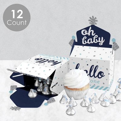 Big Dot Of Happiness Hello Little One - Blue And Silver - Treat Box Party Favors - Boy Baby Shower Goodie Gable Boxes - Set Of 12 4 Big Dot Of Happiness Hello Little One - Blue And Silver - Treat Box Party Favors - Boy Baby Shower Goodie Gable Boxes - Set Of 12 - Image 2