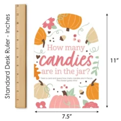 Big Dot Of Happiness Girl Little Pumpkin - How Many Candies Fall Birthday Party Or Baby Shower Game - 1 Stand And 40 Cards - Candy Guessing Game -Party Planers Store GUEST a8d11e8f 2c78 4928 bc99 c2440c012c61