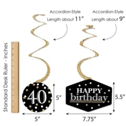 Big Dot Of Happiness Adult 40th Birthday - Gold - Birthday Party Hanging Decor - Party Decoration Swirls - Set Of 40 -Party Planers Store GUEST a96f5f58 adba 44bd a28b 58e410f6f4b4