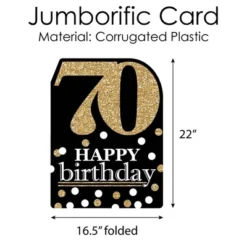 Big Dot Of Happiness Adult 70th Birthday - Gold - Happy Birthday Giant Greeting Card - Big Shaped Jumborific Card -Party Planers Store GUEST a9d18fde 36da 412a b7fa f9f3d568a223