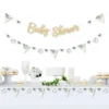Big Dot Of Happiness Boho Botanical Baby - Greenery Letter Decoration - 36 Banner Cutouts And No-Mess Real Gold Glitter Welcome Baby Banner Letters