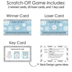 Big Dot Of Happiness Winter Wonderland - Snowflake Holiday Party And Winter Wedding Game Scratch Off Cards - 22 Count -Party Planers Store GUEST a9e75eef 3764 4522 8a90 7b7c47a61258