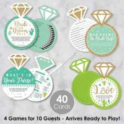 Party Planers Store 27 Big Dot Of Happiness Final Fiesta - 4 Bridal Shower Games - 10 Cards Each - Gamerific Bundle