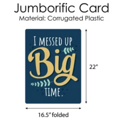 Big Dot Of Happiness I Messed Up Big Time - I'm Sorry Apology Giant Greeting Card - Big Shaped Jumborific Card - 16.5 X 22 Inches -Party Planers Store GUEST aa5337b5 d695 4e9a 8ffe 06c72b511ffd