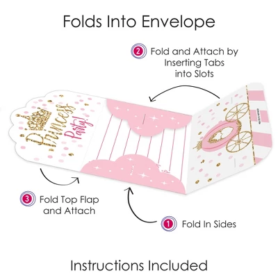 Big Dot Of Happiness Little Princess Crown - Fill-In Cards - Pink And Gold Princess Baby Shower Or Birthday Party Fold And Send Invitations - Set Of 8 5 Big Dot Of Happiness Little Princess Crown - Fill-In Cards - Pink And Gold Princess Baby Shower Or Birthday Party Fold And Send Invitations - Set Of 8 - Image 3