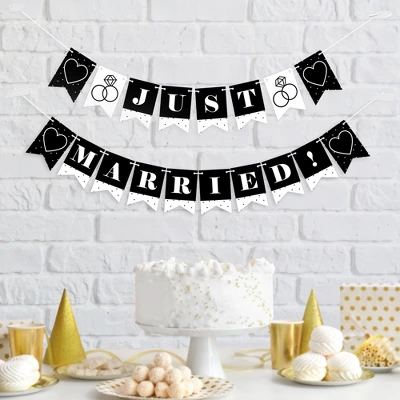 Big Dot Of Happiness Mr. And Mrs. - Black And White Wedding Or Bridal Shower Mini Pennant Banner - Just Married 8 Big Dot Of Happiness Mr. And Mrs. - Black And White Wedding Or Bridal Shower Mini Pennant Banner - Just Married - Image 6