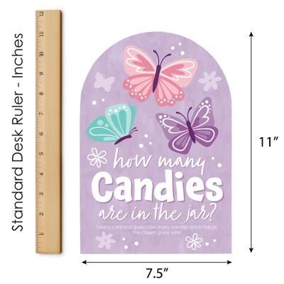 Big Dot Of Happiness Beautiful Butterfly - How Many Candies Floral Baby Shower Or Birthday Party Game - 1 Stand And 40 Cards - Candy Guessing Game 7 Big Dot Of Happiness Beautiful Butterfly - How Many Candies Floral Baby Shower Or Birthday Party Game - 1 Stand And 40 Cards - Candy Guessing Game - Image 5