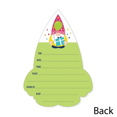 Big Dot Of Happiness Gnome Birthday - Shaped Fill-In Invitations - Happy Birthday Party Invitation Cards With Envelopes - Set Of 12 5 Big Dot Of Happiness Gnome Birthday - Shaped Fill-In Invitations - Happy Birthday Party Invitation Cards With Envelopes - Set Of 12 - Image 3