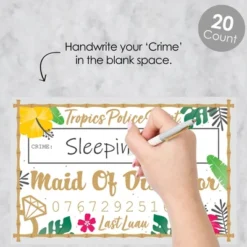 Big Dot Of Happiness Last Luau - Tropical Bachelorette Party And Bridal Shower Mug Shots - Photo Booth Props Kit - 20 Count