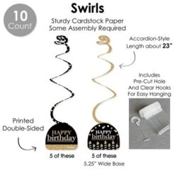 Big Dot Of Happiness Adult Happy Birthday - Gold - Birthday Party Supplies Decoration Kit - Decor Galore Party Pack - 51 Pieces -Party Planers Store GUEST ac945927 ef52 4335 83ad 8c05fd20ea13