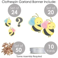 Big Dot Of Happiness What Will It Bee - Gender Reveal DIY Decorations - Clothespin Garland Banner - 44 Pieces -Party Planers Store GUEST ace9c5b8 ef22 4eaf b407 eb346611de79