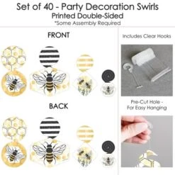 Big Dot Of Happiness Little Bumblebee - Bee Baby Shower Or Birthday Party Hanging Decor - Party Decoration Swirls - Set Of 40 11 Big Dot Of Happiness Little Bumblebee - Bee Baby Shower Or Birthday Party Hanging Decor - Party Decoration Swirls - Set Of 40 -Party Planers Store GUEST ad15f4e6 c3d1 43b4 a4ad 67ab9baf25ed