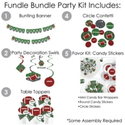 Big Dot Of Happiness End Zone - Football - Baby Shower Or Birthday Party Supplies - Banner Decoration Kit - Fundle Bundle