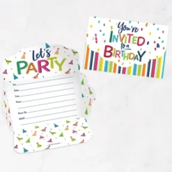 Big Dot Of Happiness Cheerful Happy Birthday - Fill-In Cards - Colorful Birthday Party Fold And Send Invitations - Set Of 8 -Party Planers Store GUEST adcb9637 ac9f 4519 b2c2 28176adaa14a