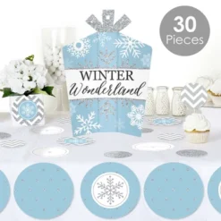 Big Dot Of Happiness Winter Wonderland - Snowflake Holiday Party And Winter Wedding Decor And Confetti - Terrific Table Centerpiece Kit - Set Of 30