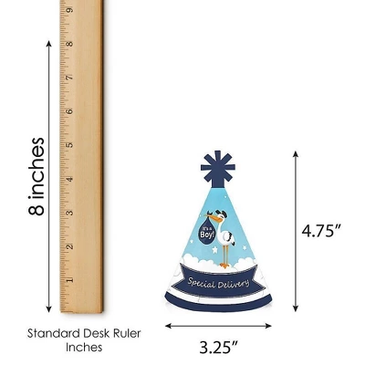 Big Dot Of Happiness Boy Special Delivery - Mini Cone Blue It's A Boy Stork Baby Shower Hats - Small Little Party Hats - Set Of 8 6 Big Dot Of Happiness Boy Special Delivery - Mini Cone Blue It's A Boy Stork Baby Shower Hats - Small Little Party Hats - Set Of 8 - Image 4