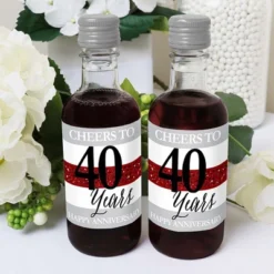 Big Dot Of Happiness We Still Do - 40th Wedding Anniversary - Mini Wine And Champagne Bottle Label Stickers - Anniversary Party Favor Gift - Set Of 16 -Party Planers Store GUEST aeff6737 53d5 4911 a37f 86e0328eb132
