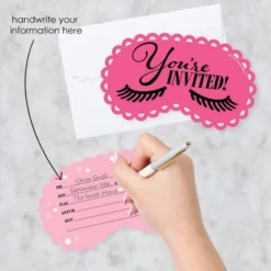 Big Dot Of Happiness Spa Day - Shaped Fill-In Invitations - Girls Makeup Party Invitation Cards With Envelopes - Set Of 12