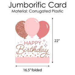 Big Dot Of Happiness Pink Rose Gold Birthday - Happy Birthday Giant Greeting Card - Big Shaped Jumborific Card - 16.5 X 22 Inches -Party Planers Store GUEST b0574501 0593 4d0b 8d2b 91544e4bb52e