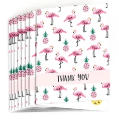 Big Dot Of Happiness Pink Flamingo - Party Like A Pineapple - Tropical Summer Thank You Cards (8 Count)