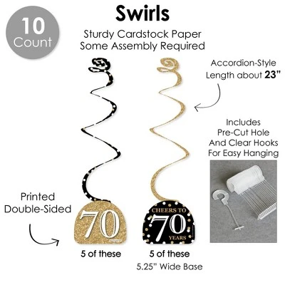 Big Dot Of Happiness Adult 70th Birthday - Gold - Birthday Party Supplies Decoration Kit - Decor Galore Party Pack - 51 Pieces 5 Big Dot Of Happiness Adult 70th Birthday - Gold - Birthday Party Supplies Decoration Kit - Decor Galore Party Pack - 51 Pieces - Image 3