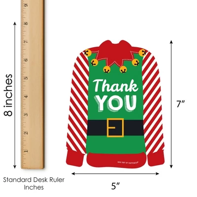 Big Dot Of Happiness Ugly Sweater - Shaped Thank You Cards - Holiday And Christmas Party Shaped Thank You Cards With Envelopes - Set Of 12 6 Big Dot Of Happiness Ugly Sweater - Shaped Thank You Cards - Holiday And Christmas Party Shaped Thank You Cards With Envelopes - Set Of 12 - Image 4