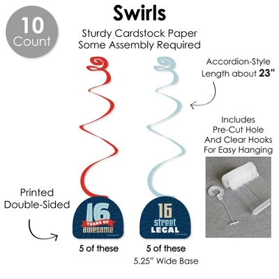 Big Dot Of Happiness Boy 16th Birthday - Sweet Sixteen Birthday Party Supplies Decoration Kit - Decor Galore Party Pack - 51 Pieces 4 Big Dot Of Happiness Boy 16th Birthday - Sweet Sixteen Birthday Party Supplies Decoration Kit - Decor Galore Party Pack - 51 Pieces - Image 3