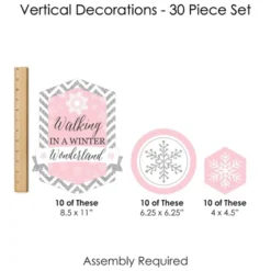 Big Dot Of Happiness Pink Winter Wonderland - Holiday Snowflake Birthday Party & Baby Shower DIY Dangler Backdrop - Hanging Vertical Decor - 30 Pieces -Party Planers Store GUEST b2a4de7b 8edc 4394 9512 3503a7b80f2e
