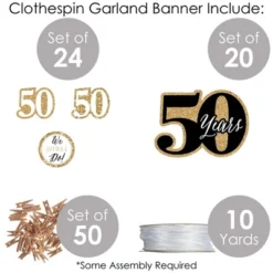 Big Dot Of Happiness We Still Do - 50th Wedding Anniversary - Anniversary Party DIY Decorations - Clothespin Garland Banner - 44 Pieces -Party Planers Store GUEST b2b80c9f fe47 4a9e 9893 a3a684fb09ac