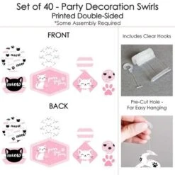 Big Dot Of Happiness Purr-fect Kitty Cat - Kitten Meow Baby Shower Or Birthday Party Hanging Decor - Party Decoration Swirls - Set Of 40 -Party Planers Store GUEST b34a3e5e e1a9 4ae3 aa98 bf24dd4416e1