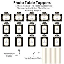 Big Dot Of Happiness Adult 80th Birthday - Gold - Birthday Party Picture Centerpiece Sticks - Photo Table Toppers - 15 Pieces -Party Planers Store GUEST b3cc47cb 8f1c 4425 a4ca d89b0e0ae501