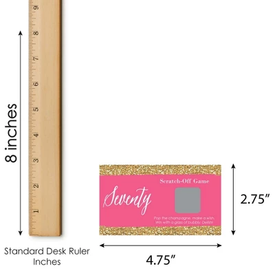 Big Dot Of Happiness Chic 70th Birthday - Pink And Gold - Birthday Party Game Scratch Off Cards - 22 Count 6 Big Dot Of Happiness Chic 70th Birthday - Pink And Gold - Birthday Party Game Scratch Off Cards - 22 Count - Image 4