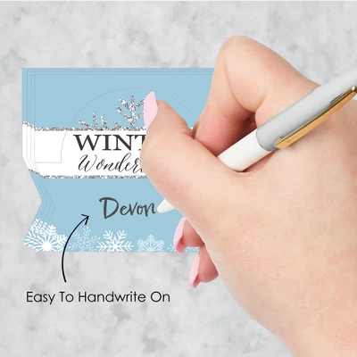 Big Dot Of Happiness Winter Wonderland - Snowflake Holiday Party And Winter Wedding Tent Buffet Card - Table Setting Name Place Cards - Set Of 24 7 Big Dot Of Happiness Winter Wonderland - Snowflake Holiday Party And Winter Wedding Tent Buffet Card - Table Setting Name Place Cards - Set Of 24 - Image 5