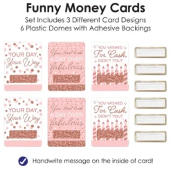 Big Dot Of Happiness Pink Rose Gold Birthday - DIY Assorted Happy Birthday Cash Holder Gift - Funny Money Cards - Set Of 6 -Party Planers Store GUEST b4dd80ab 0004 427b b979 d1b64b78db57