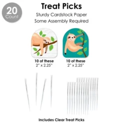 Big Dot Of Happiness Let’s Hang - Sloth - Baby Shower Or Birthday Party Favors And Cupcake Kit - Fabulous Favor Party Pack - 100 Pieces -Party Planers Store GUEST b53a9e58 cf4d 4677 b5c4 7ff1933aa256