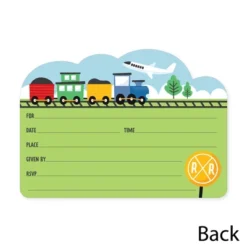 Big Dot Of Happiness Cars, Trains, And Airplanes - Shaped Fill-In Invitations - Transportation Birthday Party Invitation Cards With Envelopes - 12 Ct -Party Planers Store GUEST b57ffd07 f3d0 463e 9b17 e53004da8f8f