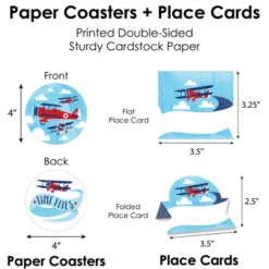 Big Dot Of Happiness Taking Flight - Airplane - Vintage Plane Baby Shower Or Birthday Party Paper Charger & Table Decorations Chargerific Kit For 8 -Party Planers Store GUEST b5bf9d53 0604 4776 8c0e dc29dc2ad215