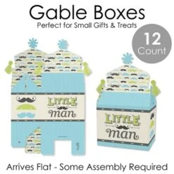 Big Dot Of Happiness Dashing Little Man Mustache Party - Treat Box Party Favors - Baby Shower Or Birthday Party Goodie Gable Boxes - Set Of 12 -Party Planers Store GUEST b64dbadb ad87 49d4 a178 2f647bbaa04c