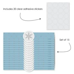 Big Dot Of Happiness Winter Wonderland - DIY Party Supplies - Snowflake Holiday Party & Winter Wedding DIY Wrapper Favors And Decorations - Set Of 15