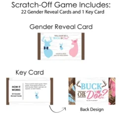 Big Dot Of Happiness Boy Buck Or Doe - Hunting Gender Reveal Scratch Off Cards - Baby Shower Game - 22 Count -Party Planers Store GUEST b6af208e baa3 4360 8953 8875a0b6c901