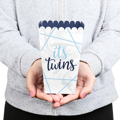 Big Dot Of Happiness It's Twin Boys - Blue Twins Baby Shower Favor Popcorn Treat Boxes - Set Of 12 5 Big Dot Of Happiness It's Twin Boys - Blue Twins Baby Shower Favor Popcorn Treat Boxes - Set Of 12 - Image 3