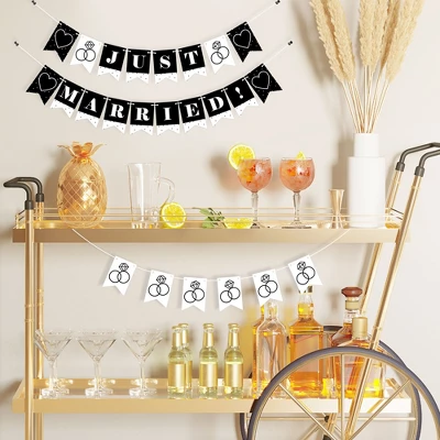 Big Dot Of Happiness Mr. And Mrs. - Black And White Wedding Or Bridal Shower Mini Pennant Banner - Just Married 3 Big Dot Of Happiness Mr. And Mrs. - Black And White Wedding Or Bridal Shower Mini Pennant Banner - Just Married