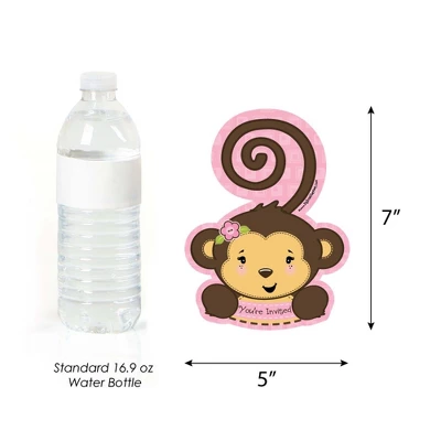 Big Dot Of Happiness Pink Monkey Girl - Shaped Fill-in Invitations - Baby Shower Or Birthday Party Invitation Cards With Envelopes - Set Of 12 5 Big Dot Of Happiness Pink Monkey Girl - Shaped Fill-in Invitations - Baby Shower Or Birthday Party Invitation Cards With Envelopes - Set Of 12 - Image 3