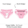 Big Dot Of Happiness Purr-fect Kitty Cat - Diaper Shaped Raffle Ticket Inserts - Kitten Meow Baby Shower Activities - Diaper Raffle Game - Set Of 24